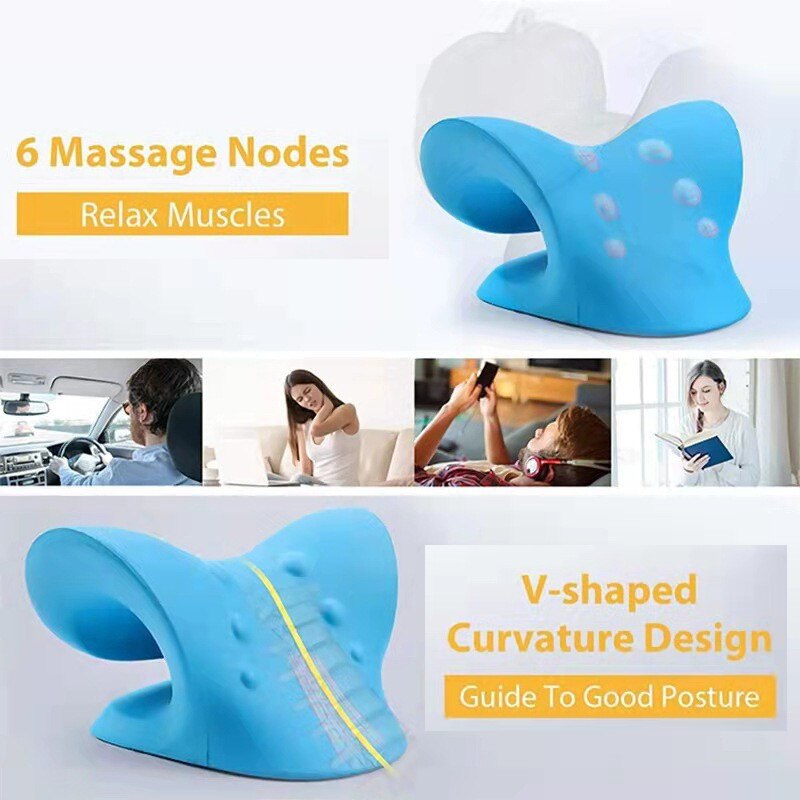 Oreiller de massage cervical, relaxant, soulagement de douleur