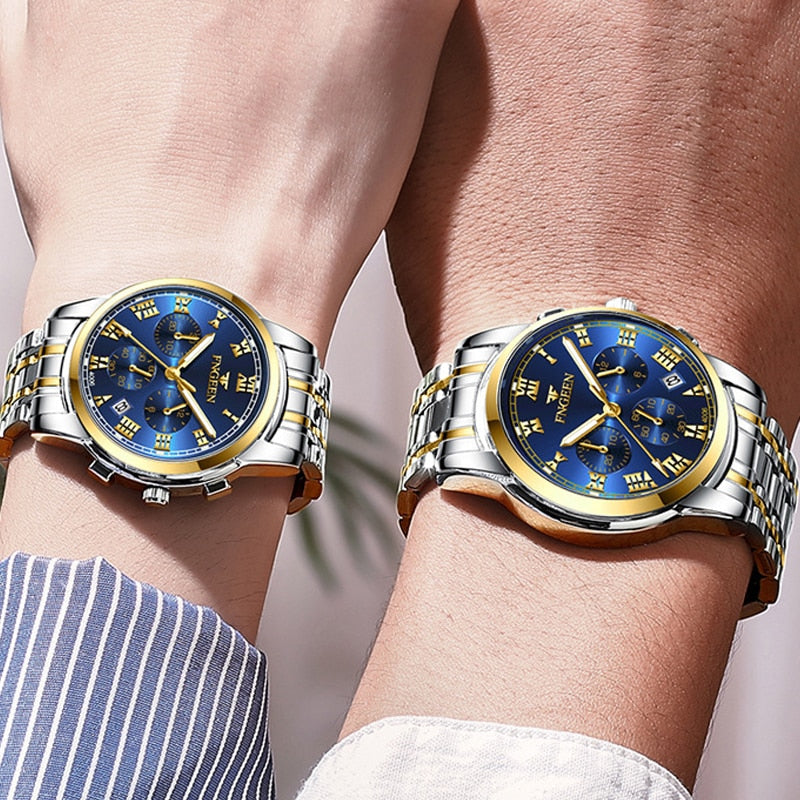 Montre de Luxe en Acier Inoxydable pour Homme et Femme, à Quartz