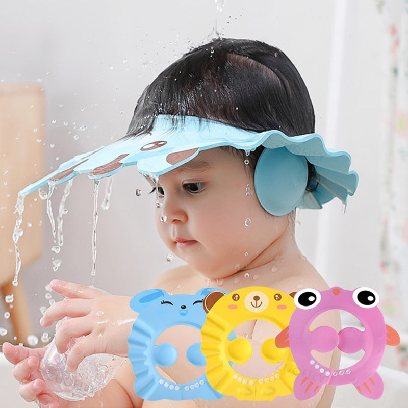 Bonnet de douche souple réglable pour bébé, chapeau de lavage des cheveux pour enfants, protection des oreilles, couvre-chef sûr pour enfants, shampoing, bain