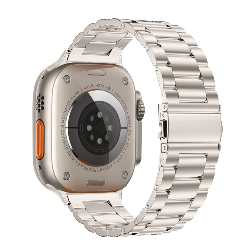 Montre Bracelet en acier inoxydable pour Apple Watch Ultra, Bracelet en métal de 49mm, iwatch 7 6 5 4 3 SE 8 45mm 41mm 38mm 40mm 44mm