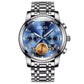 Montre à Quartz pour hommes, avec mouvement automatique, lumineux, étanche, pointeur rond, verre, calendrier, Business