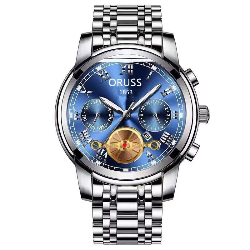 Montre à Quartz pour hommes, avec mouvement automatique, lumineux, étanche, pointeur rond, verre, calendrier, Business