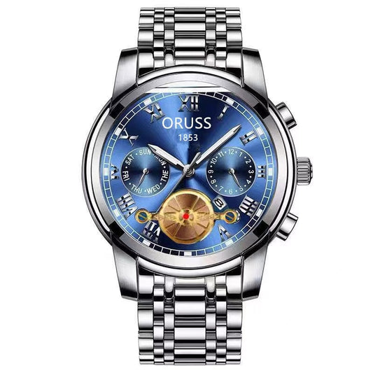 Montre à Quartz pour hommes, avec mouvement automatique, lumineux, étanche, pointeur rond, verre, calendrier, Business