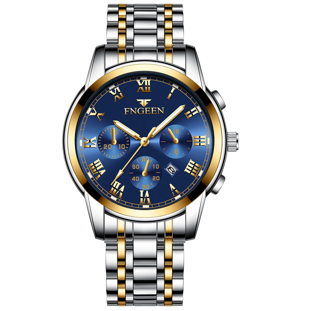 Montre de Luxe en Acier Inoxydable pour Homme et Femme, à Quartz