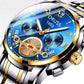 Montre à Quartz pour hommes, avec mouvement automatique, lumineux, étanche, pointeur rond, verre, calendrier, Business