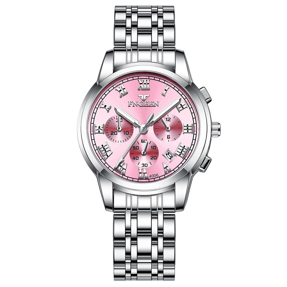 Montre de Luxe en Acier Inoxydable pour Homme et Femme, à Quartz