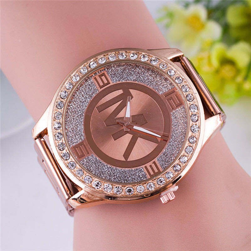 TVK – Montre-Bracelet de luxe pour femmes, en acier inoxydable doré et diamant, à Quartz