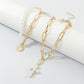 Delysia – collier pull Vintage pour femmes, incrusté de perles artificielles, pendentif croisé, sceau d'originalité