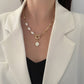 Collier ras du cou en perle pour femme, pendentif forme de monnaie