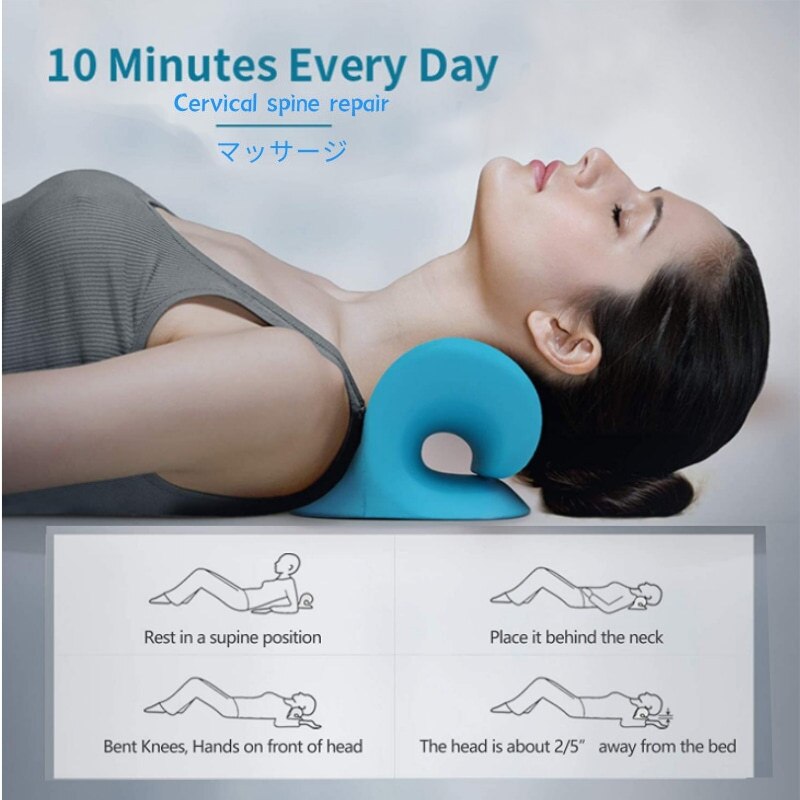 Oreiller de massage cervical, relaxant, soulagement de douleur