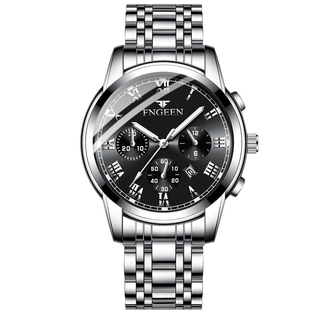 Montre de Luxe en Acier Inoxydable pour Homme et Femme, à Quartz