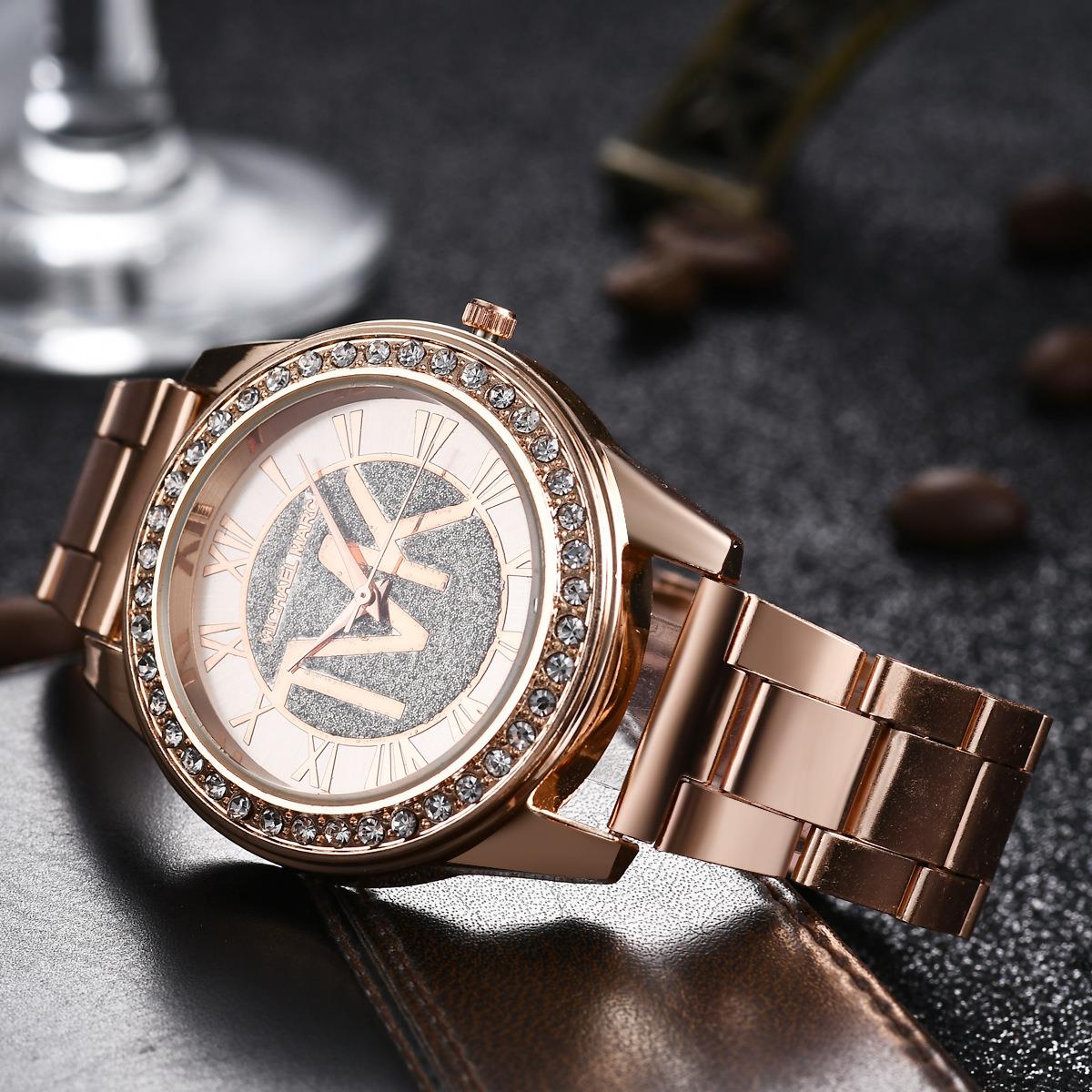 TVK – Montre-Bracelet de luxe pour femmes, en acier inoxydable doré et diamant, à Quartz