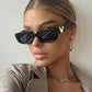 Lunettes de soleil œil de chat pour femmes, verres solaires de luxe V, classiques rectangulaires, à la mode, pour la conduite, UV400