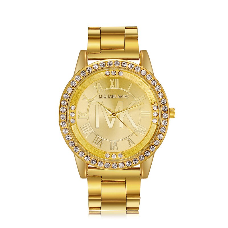 TVK – Montre-Bracelet de luxe pour femmes, en acier inoxydable doré et diamant, à Quartz