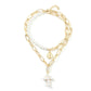 Delysia – collier pull Vintage pour femmes, incrusté de perles artificielles, pendentif croisé, sceau d'originalité
