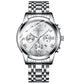Montre de Luxe en Acier Inoxydable pour Homme et Femme, à Quartz