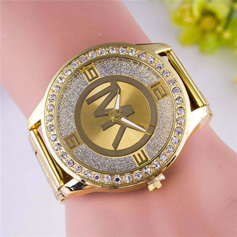 TVK – Montre-Bracelet de luxe pour femmes, en acier inoxydable doré et diamant, à Quartz