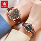 OLEVS – Montre de Couple pour hommes et femmes, cadran lumineux, calendrier, Date, luxe, Quartz, étanche, mode diamant