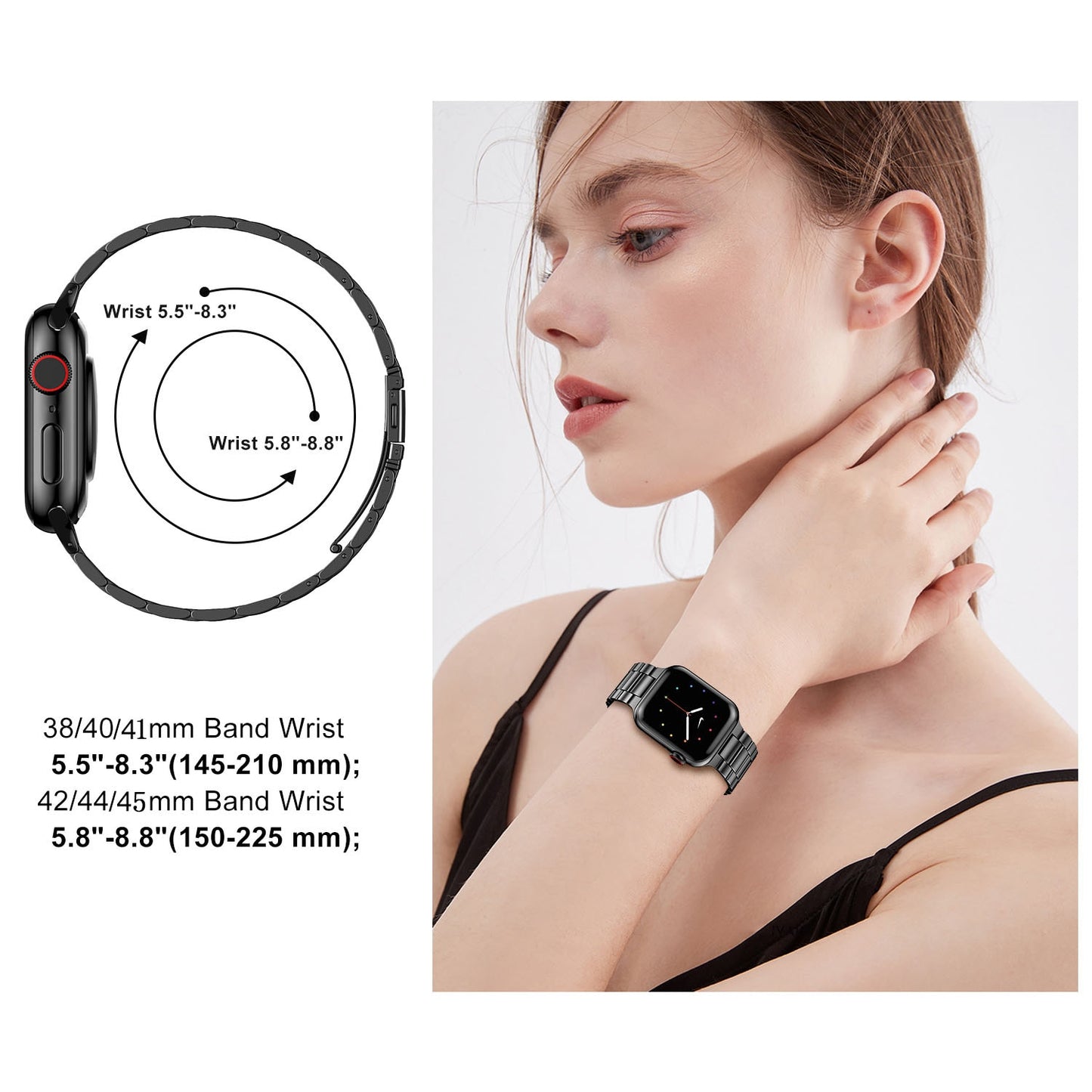 Montre Bracelet en acier inoxydable pour Apple Watch Ultra, Bracelet en métal de 49mm, iwatch 7 6 5 4 3 SE 8 45mm 41mm 38mm 40mm 44mm