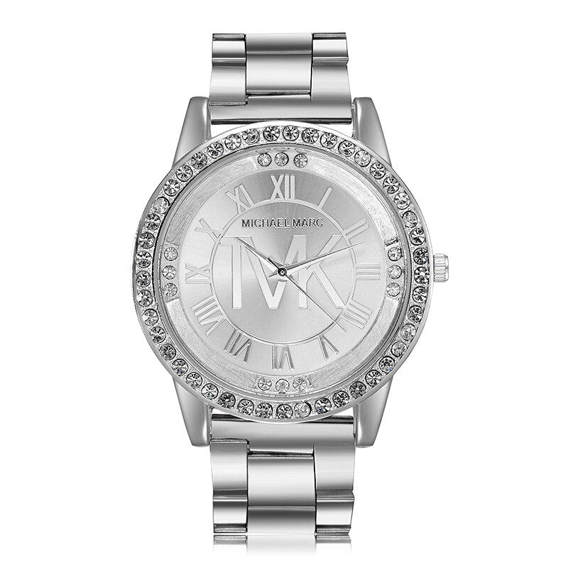 TVK – Montre-Bracelet de luxe pour femmes, en acier inoxydable doré et diamant, à Quartz