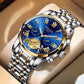 Montre à Quartz pour hommes, avec mouvement automatique, lumineux, étanche, pointeur rond, verre, calendrier, Business