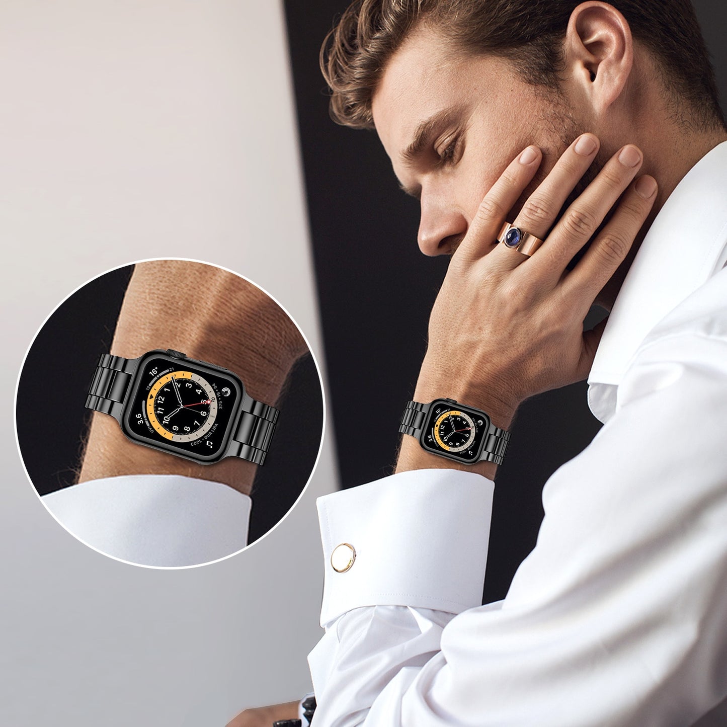 Montre Bracelet en acier inoxydable pour Apple Watch Ultra, Bracelet en métal de 49mm, iwatch 7 6 5 4 3 SE 8 45mm 41mm 38mm 40mm 44mm