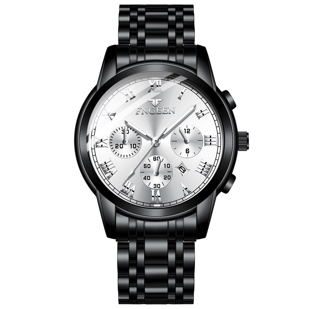 Montre de Luxe en Acier Inoxydable pour Homme et Femme, à Quartz